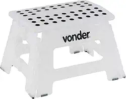 Banqueta Plástica Dobrável, Branca, Altura 220 Mm, Vonder