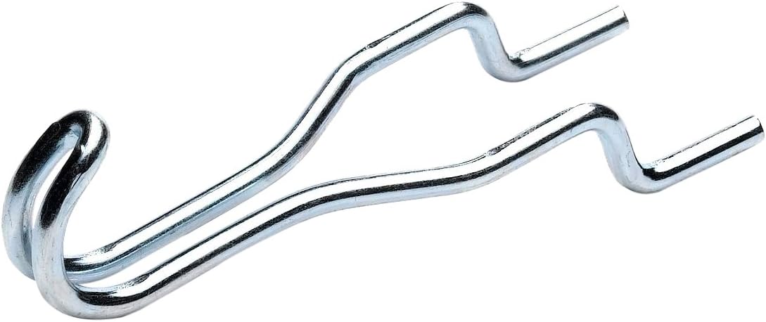Merriway BH01891 (20 Pcs) Double Drop Small Pegboard Hook, BZP Fits 19 & 25mm Pegboards - Pack of 20 Pieces, Bright Zinc Plated