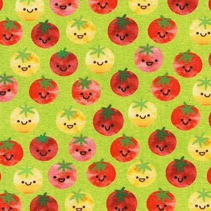 Robert Kaufman Fabrics Chili Smiles Ann Kelle Happy Tomatoes Lime