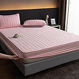 CFYCYHDZHT Bedding Fitted Sheet Boys and Girls Bedroom Cartoon Anime Print Bed Sheets, Quilted Non Slip Mattress Cover for Single Double King Size Bed Pink 1 180200cm