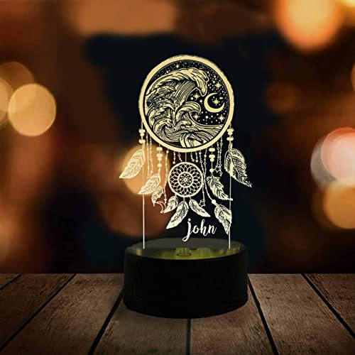 Personnaliser Veilleuses 3D Pour les enfants 7 changement de couleur Nom de gravureLumières décoratives Chargement USB cadeau femelle la fille fils Noël Anniversaire Fête des mères (4#) Cover