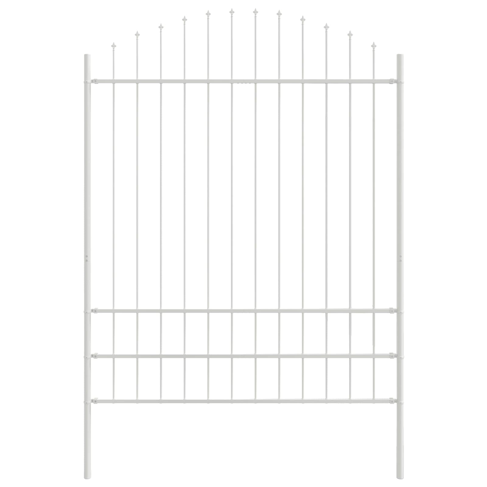 Garden Fence 6 Pcs White 170 x 225 cm Powder Coated Steel Outdoor Decorative Boundary Barrier Water Resistant for Backyard Patio Yard Protection