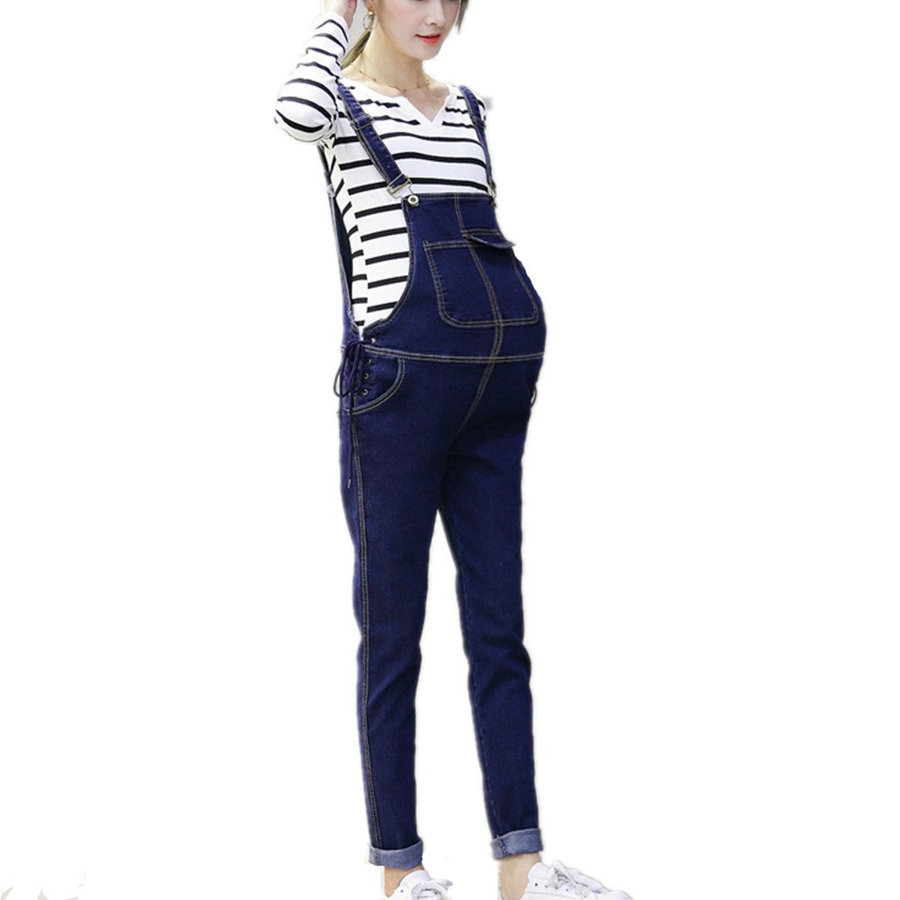 Damen Umstandshose Trägerhose Jeans
