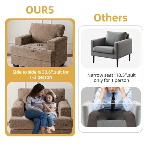 Sillón Oversized Plegable Marrón miniatura 4