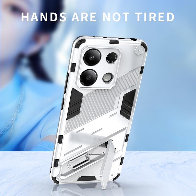 WOKEZ Stötsäkert Fodral med Stativ för Redmi Note 13 Pro/Poco M6 Pro