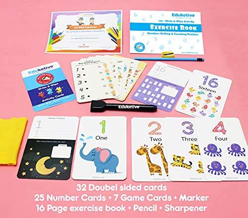 Image of 123 Numbers (Pack of 6) Write & Wipe Reusable Activity Educational Game Birthday Return Gift Pack