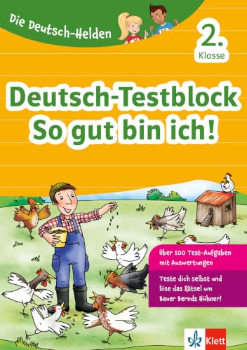 Klett Die Deutsch-Helden Deutsch-Testblock 2. Klasse: Mit Punktesystem wie in der Schule für Tests, Klassenarbeiten, Lernzielkontrollen und Schulaufgaben