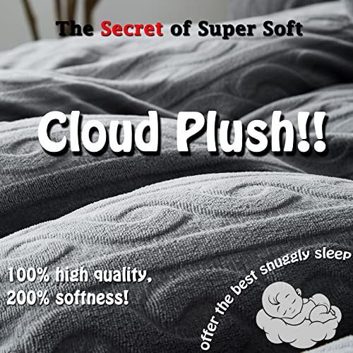 Morromorn King Duvet Cover Set, Boho Bedding Sets Tufted Velvet Cable Knit, Comforter Covers With Pillow Shams Zipper - Textured Farmhouse Luxury Modern Neutral (Charcoal Grey, King/California King) #TOP1