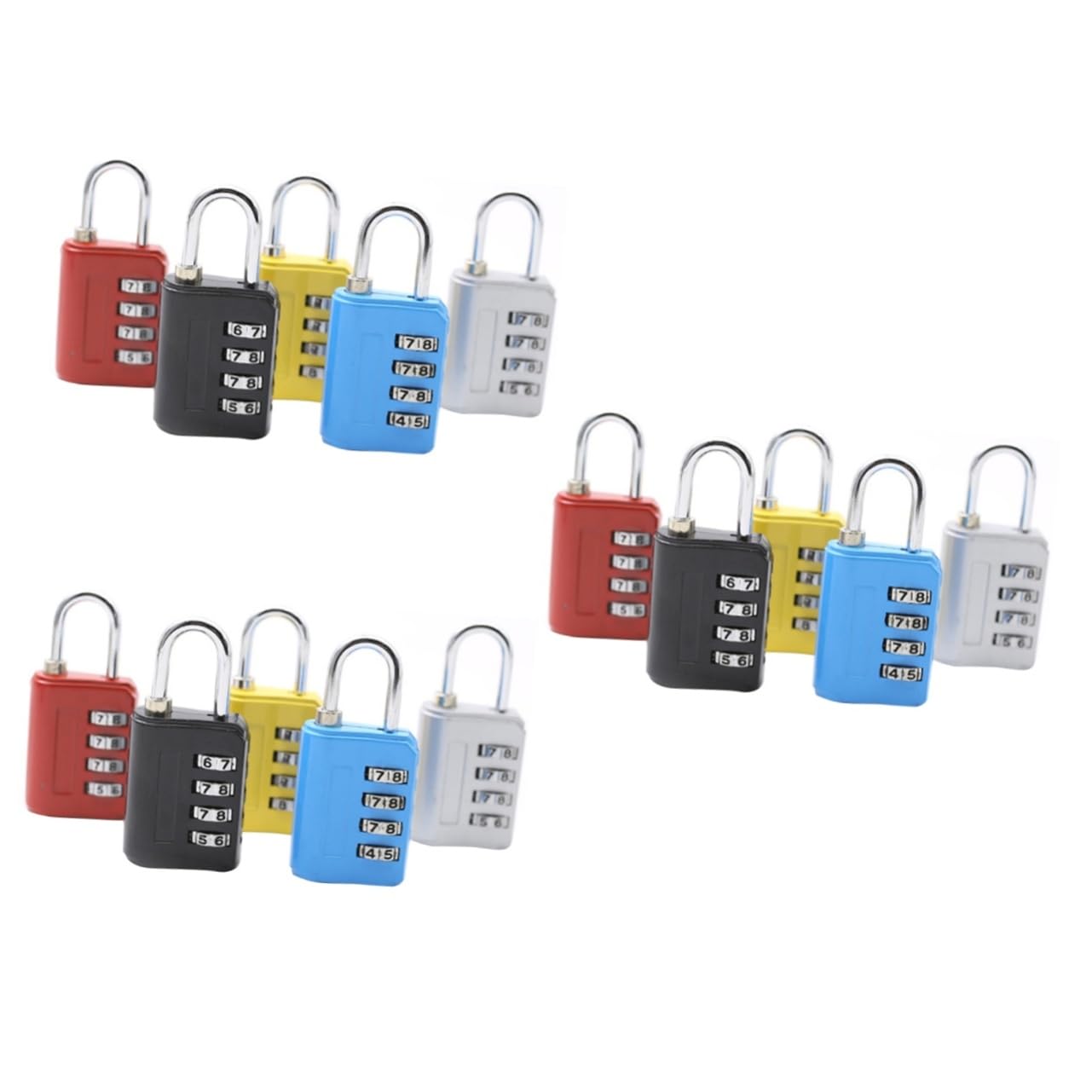 SHERCHPRY 15pièces Cadenas à Chiffres Alliage De Lot De Verrouillage Sécurisé Pour Valises à Et Casiers Couleurs Assorties