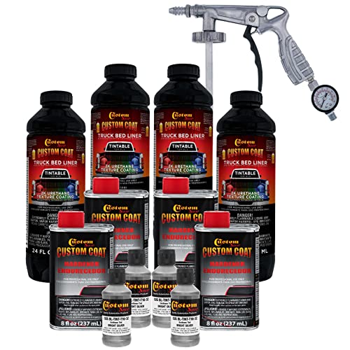 Image of Custom Coat Bright Silver 1 Gallon Spray-On Urethane Truck Bed Liner Kit