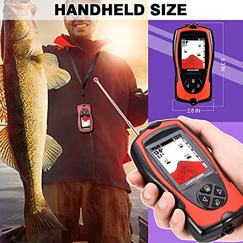Luckylaker Sonar Kayak Fish Finder Portable Water Handheld Depth Finder Boat Transducer Wireless Fish Finders Sea Lcd Screen Fishing #TOP4