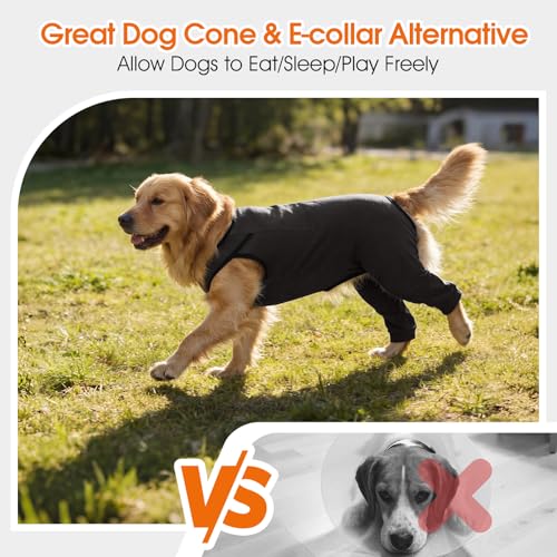 Image of Lelepet Dog Recovery Suit for Rear Legs, Surgery Onesie, Cone Alternative