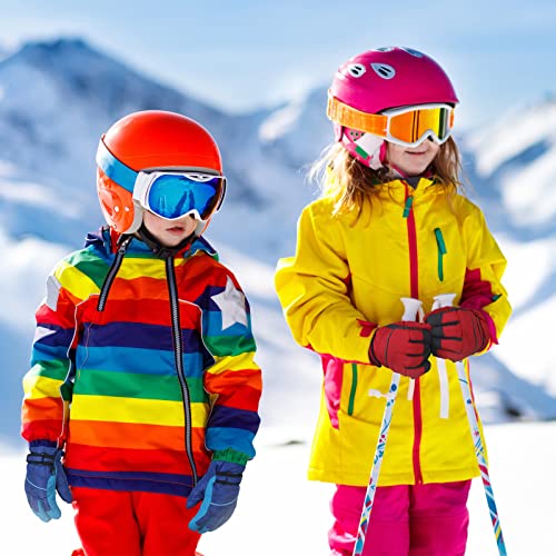 Xuhal 4 Pairs Kids Snow Gloves Winter Ski Gloves Waterproof Warm Gloves Windproof Snowboard Snow Gloves For Boys And Girls Cold Weather Ski Work Garden #TOP5