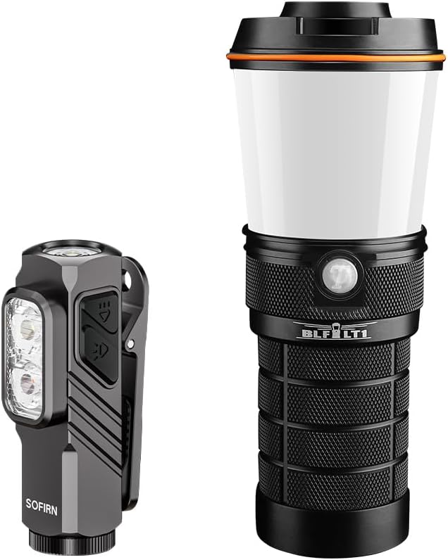 Sofirn BLF LT1 Camping Lantern Rechargeable Bundle sofirn ST10 EDC Clip-ON Flashlight Rechargeable with 660nm Deep Red Light