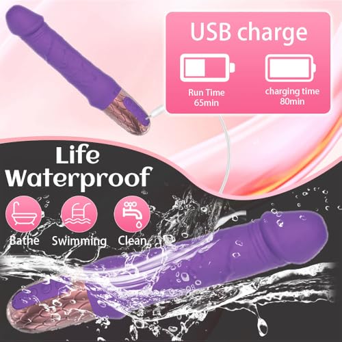 Powerful 10 Modes Adult Tool for Women Today Adult Silent Realistic Silicone Wand Thrusting Stimulation with Strong Suction Cup for Hands-Free Play Electric Adult Tools for Women - Thumbnail 3