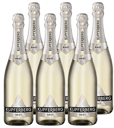 Kupferberg Gold Brut Sekt (6 x 0,75 l) 11,0% vol. fruchtig-frische Sekt-Cuvée, feinperlig und vollmundig, Aromen von reifen, tropischen Früchten und Zitrus, Sekttradition seit 150 Jahren