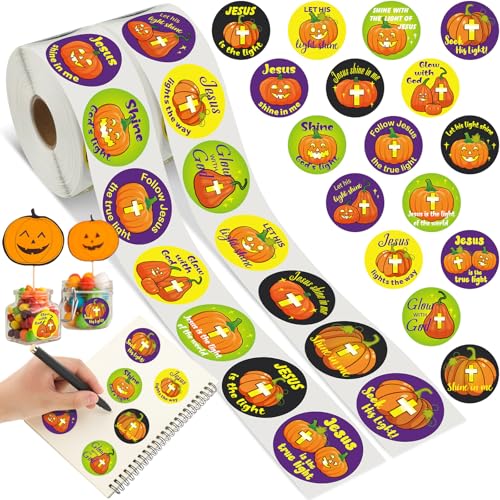 Colarr 1600 Pcs Halloween Stickers Christian Pumpkin Stickers for Halloween