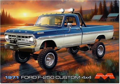 Moebius Model 1/25 1971 Ford F-250 Custom 4x4 Pickup Plastic Model MOE2567 (Automotive)