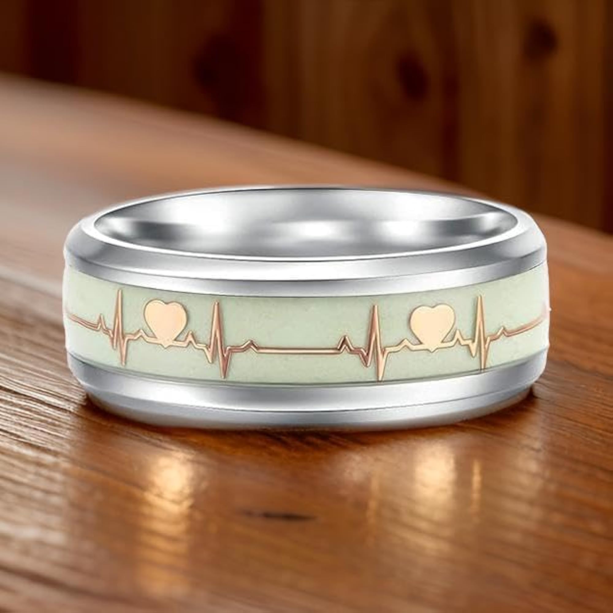 Men's Radium Glow Spinner Ring, Celtic Design