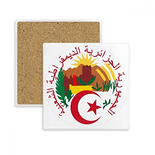 Tasse Alger Algérie Emblème National avec dessous de verre en pierre absorbante multicolor - 2