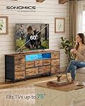 SONGMICS BELLAH Collection - TV Stand pour les téléviseurs Jusqu'à 70 Pochettes, commode pour chambre, salon, coffre de tiroirs, acier, 11 Tiroirs et plateau, industriel, brun rustique ULGS043K101S