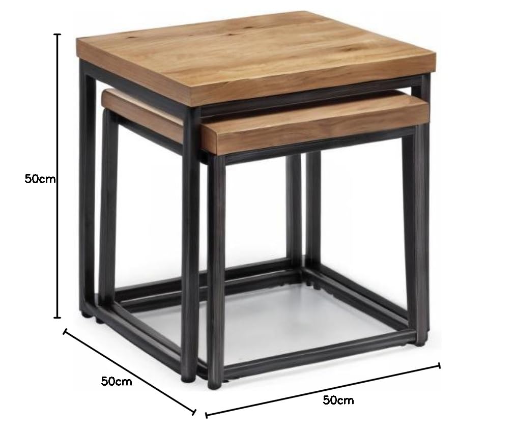 BROOKLYN NESTING LAMP TABLES - DARK OAK - Timber Furniture