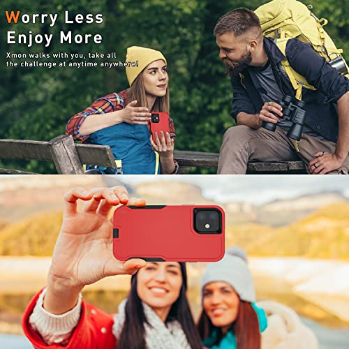 Coque magnétique pour iPhone 11 rouge avec protection écran verre et objectif