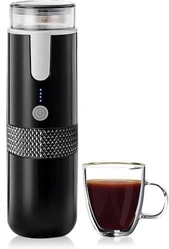Máquina de café expreso portátil, mini cafetera eléctrica, cápsulas de café compatibles y café molido, cafetera de mano recargable para viajes en