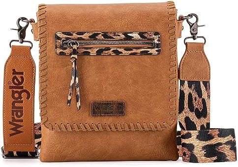 Wrangler Crossbody Bags for Women Western Woven Satchel Purse with Guitar Strap