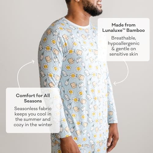 Little Sleepies Men's Pajama T-Shirt, Soft Viscose from Bamboo PJ Top for Family Matching Mens Pajamas Set, Long Sleeve Top3