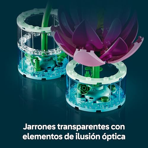 Miniatura 5 de LEGO Botanicals Nenúfares Artificiales – Set de Flores Artificiales con 2 Plantas en Jarrones Transparentes – Kit de Manualidades y Decoración Floral – Regalo para Niñas de 9+ Años y Adultos – 11511