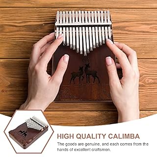 BIENKA Kalimba Pouce Piano 17 Touches Doigt Piano en Bois Mbira Doigt Piano Portable Instrument De Musique for Débutants… – Image 4