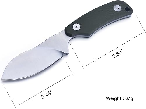 Miniatura 3 de Cuchillo de caza Survival EDC para hombres, cuchillo compacto de hoja fija de 5.87 pulgadas con vaina kydex vertical/horizontal, cuchillo de cuello