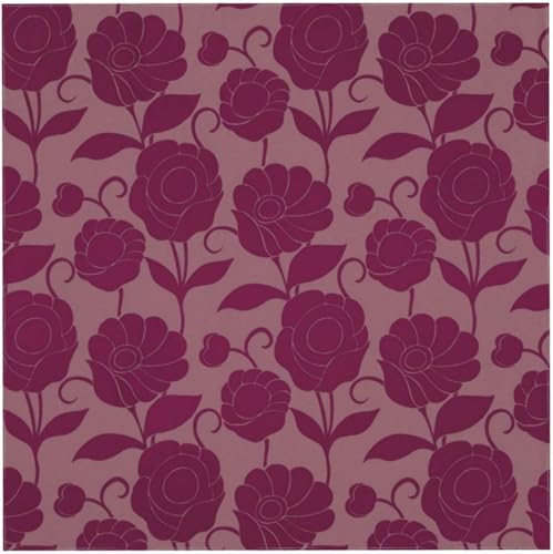 Nappe carrée bohème imprimé floral rétro table cuisine 54x54