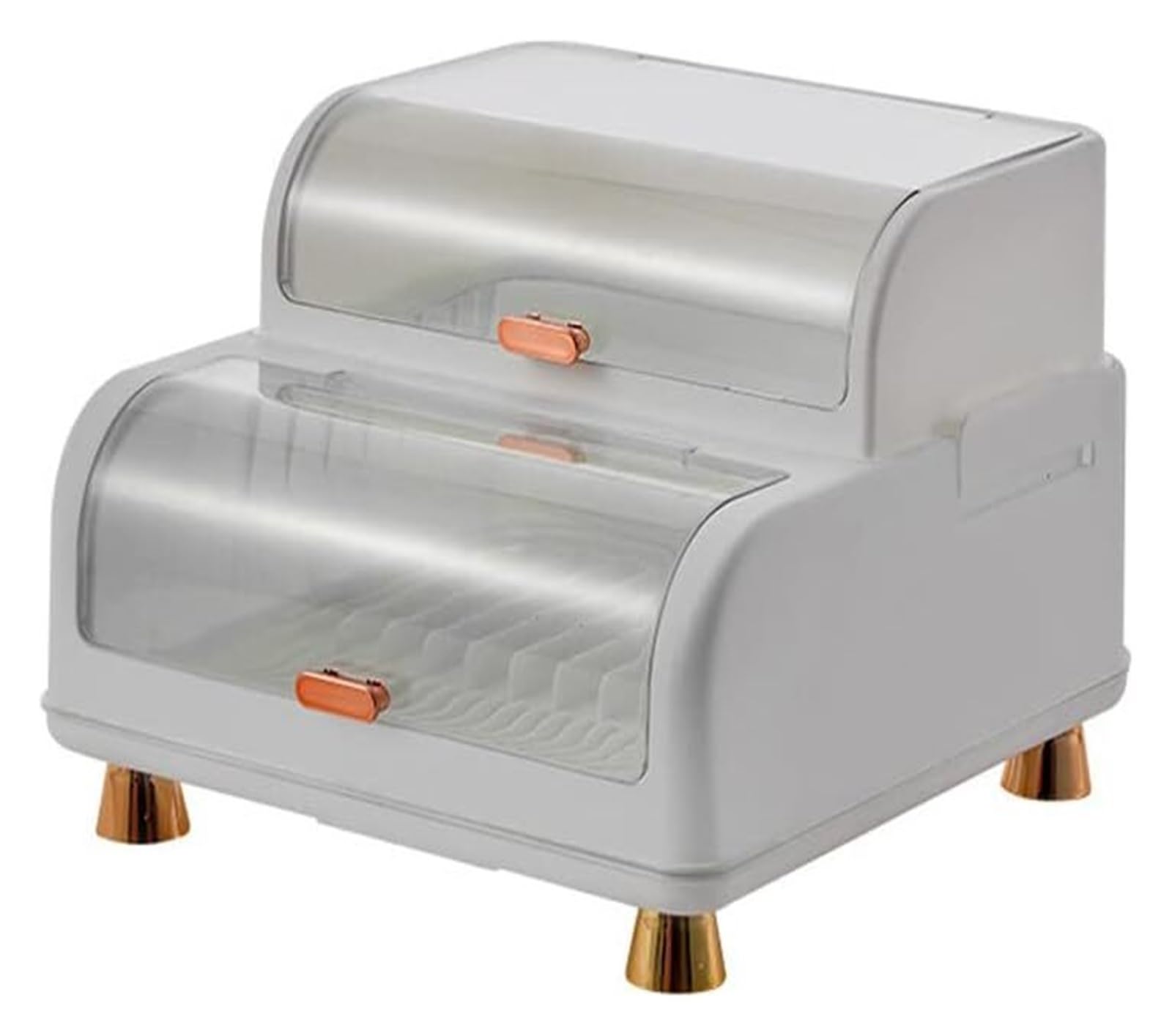 Escurridor de cubiertos de plástico con tapa – Caja de secado de platos y palillos para cocina (blanco)