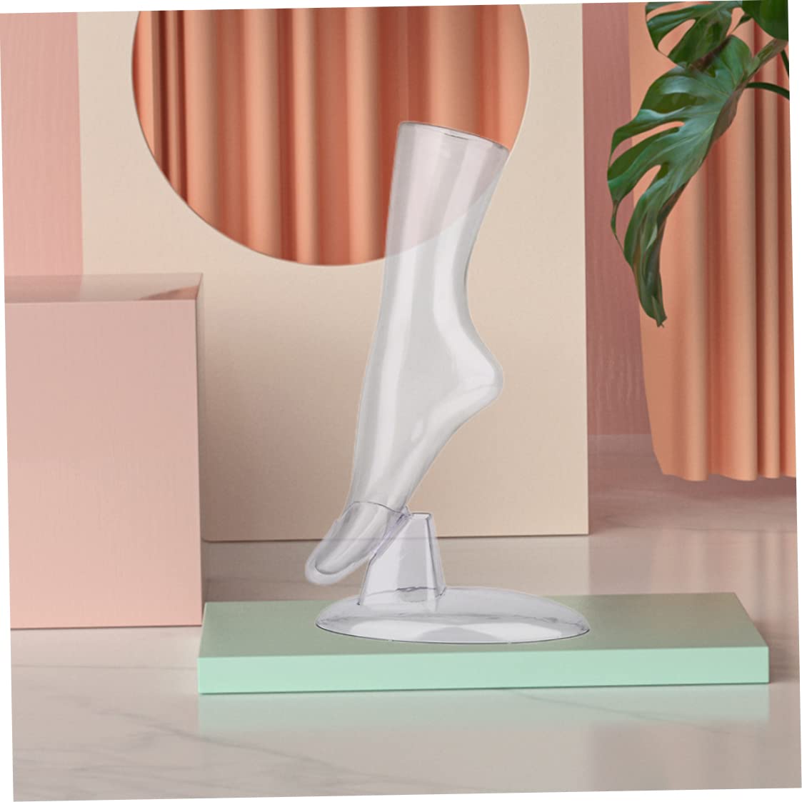 CHENGYIDA 1 Modèle De Pied En Plastique Transparent, Mannequin, Modèle De Pied Féminin Pour Présentation De Chaussette, Bas Courts, Chaussures