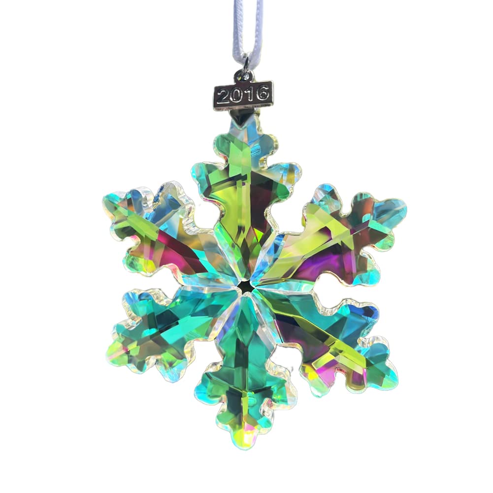 AB Angle Christmas Crystal Ornament Gift, Crystal Snowflake Winter Star Pendant,Valentine's Day Home Decorative Statue (Colorful)