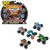 MONSTER JAM - 5 PACK MONSTER TRUCK- Pack Oficial de 5 Mini Coches de Juguetes Coleccionables, escala 1:87 - 6066965 - Juguetes Niños 3 Años +