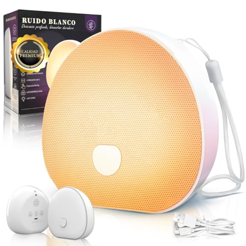 LORYA® SUPER PACK Maquina Ruido Blanco Bebe + Luz ULTRA RELAJANTE Para Dormir I Ruido Blanco Con Luz Nocturna Infantil I White Noise Machine Con Música Relajante, Sonidos Para Dormir Y Temporizador