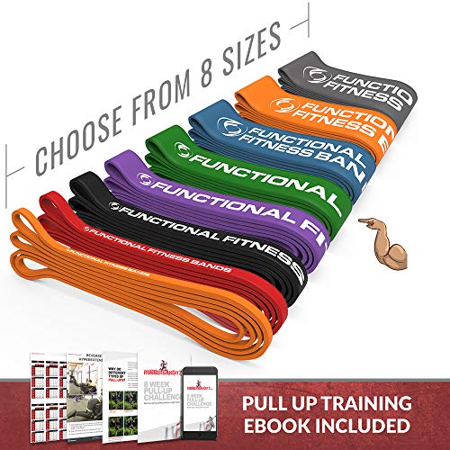 Rubberbanditz Pull Up Assistance Resistance Exercise Bands - by Functional Fitness | Loop Workout Bands for Stretching, Powerlifting