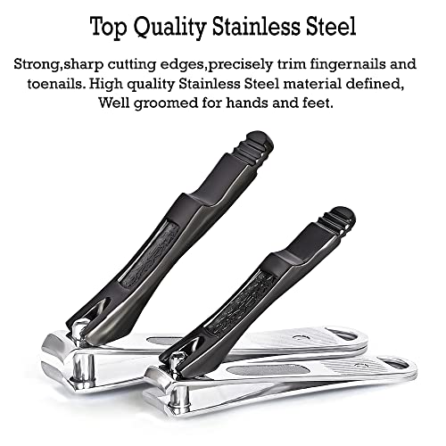 Image of DOCOSS Stainless Steel Nail Cutter Kit For Men and Women Nail Clippers set -Pack Of 2 (Black)