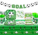 Soccer Party Decorations - Including Soccer Element Banner, Plates, Napkins, Cups, Tableware, Tablec