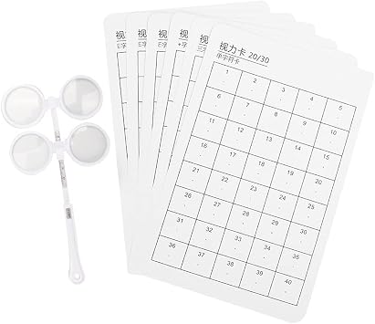 Optical Flipper Set, Modern Eye Exercise Tool, 150 Degree Adjustable Optometry Plastic Flip, with 6pcs Visual Card, for Eye Care and Vision Improvement Anywhere 150 Degrees