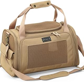 Petsfit Airline Approve Cat Carrier, Lightweight Travel Use Dog Carrier for Small Dogs, Air Circulation Mesh and Comfortable Shoulder Strap