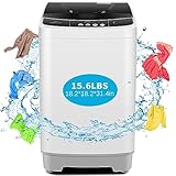 Nictemaw Portable Washing Machine 15.6Lbs Capacity Portable Washer with Drain Pump 2.1Cu.ft Full-Automatic Compact Washer with 10 Programs 8 Water Level for Home, Apartment, RV, Dorms