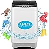 Nictemaw Portable Washing Machine 15.6Lbs Capacity Portable Washer with Drain Pump 2.1Cu.ft Full-Automatic Compact Washer with 10 Programs 8 Water Level for Home, Apartment, RV, Dorms