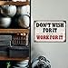 Gym Wall Decor for Home Gym – Don’t Wish for It Work for It Motivational Metal Sign 8x12 Inch – Fitness Inspirational Tin Sign for Workout Room Garage Office Man Cave Decor