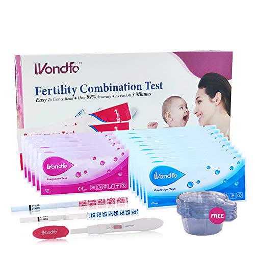 Wondfo 30 x bandelette de test d'urine pour l'ovulation + 10 x bandelette de test d'urine pour la détection précoce de grossesse + 2 x test de grossesse pour l'urine au moyen d'un stylo de test