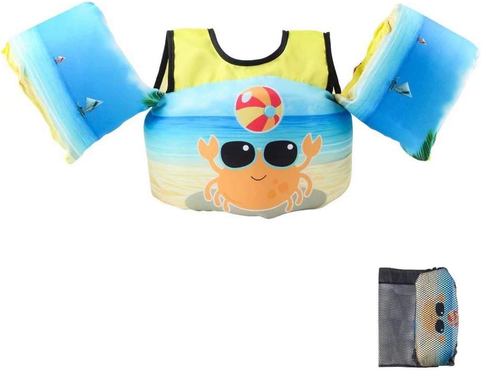 Elejolie Swim Life Jacket for Kids Children Life Vest Swimming Pool Swim Aids for Toddlers Learn to Swim 22-66lbs