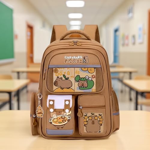 Capybara Backpack - Cute Cartoon Capybara Backpacks, Waterproof Capybaras Backpack with Large Pencil Case And Accessories, With Reflective Strips, For Boys And Girls2